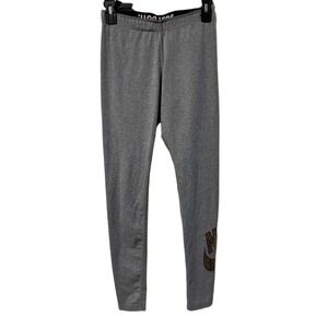 Nike Womens Gray Spotted Logo Leggings Just Do It Waistband S